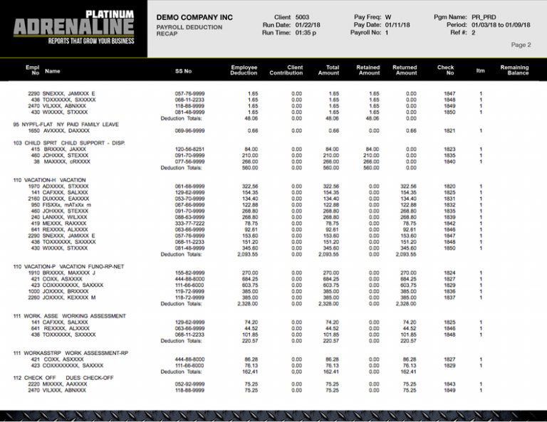 Report draft Platinum Payroll